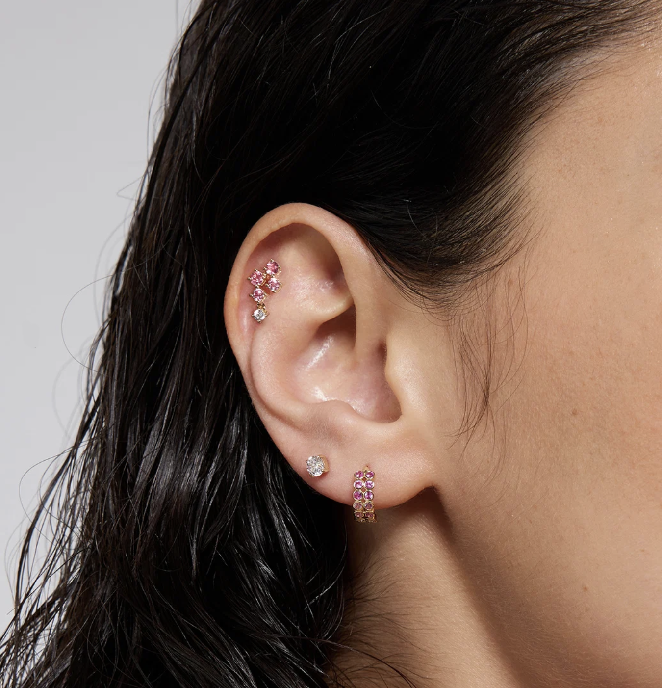 Rosalie Sapphire Huggie Earrings