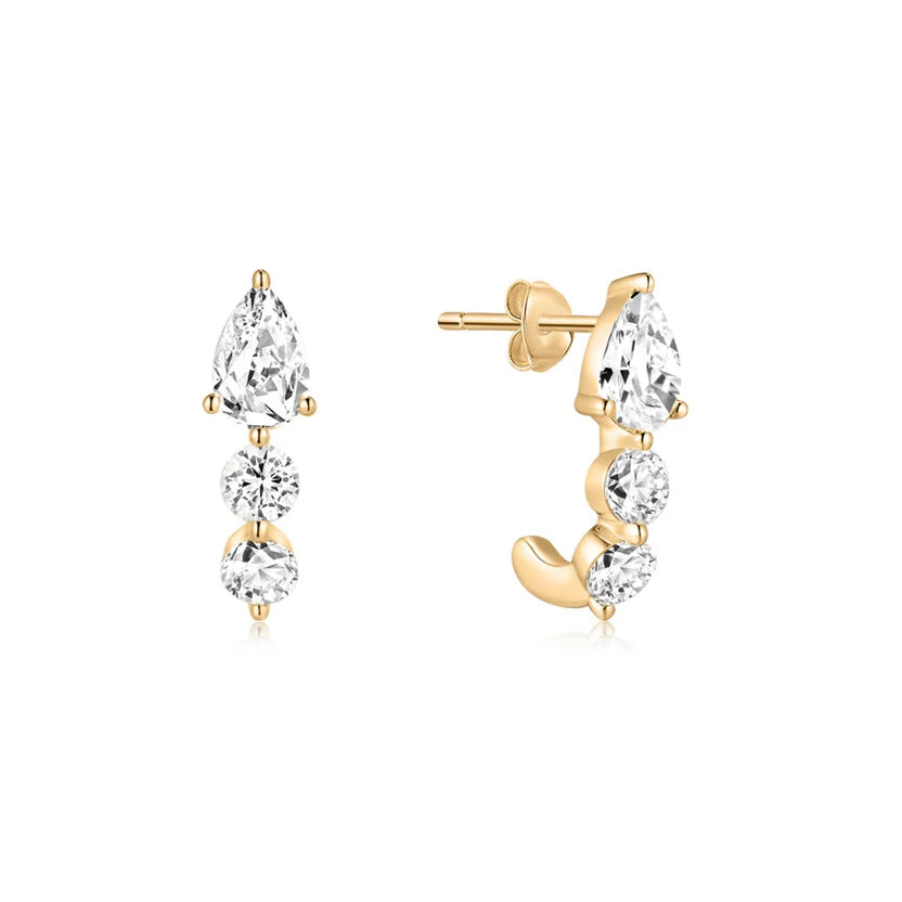 The Elara Triple Drop Diamond Earrings