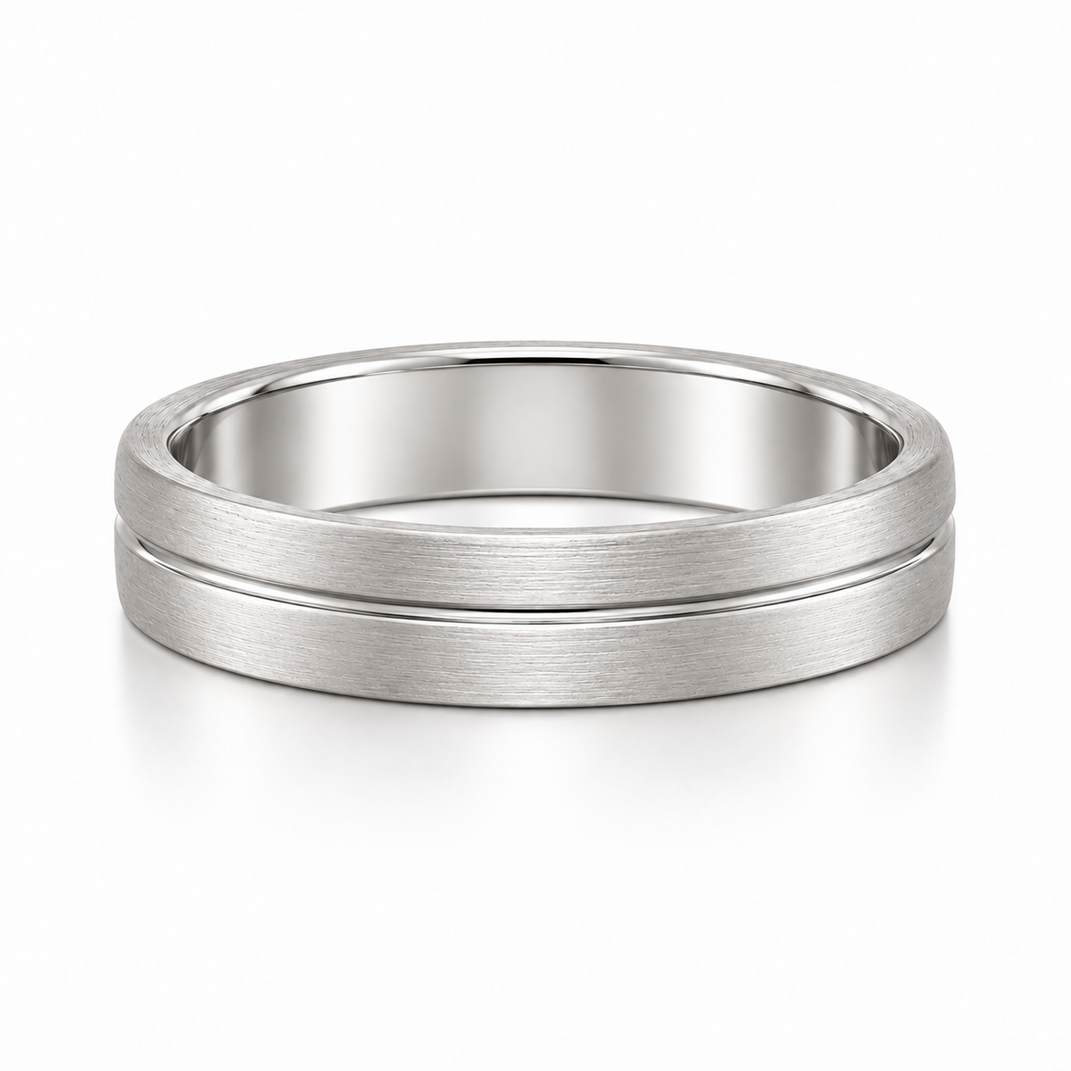 The Finn Brushed Grooved Wedding Band