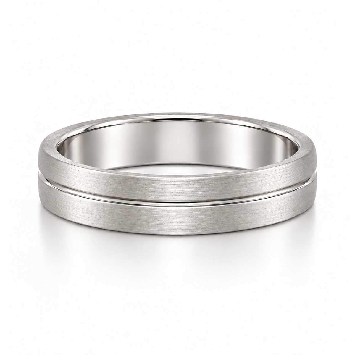 The Finn Brushed Grooved Wedding Band
