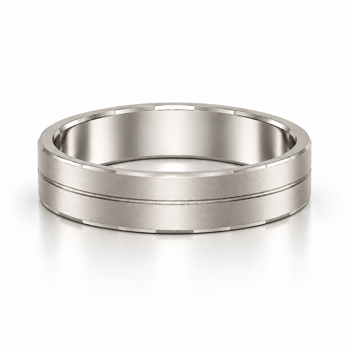 The Reid Brushed Groove Wedding Band
