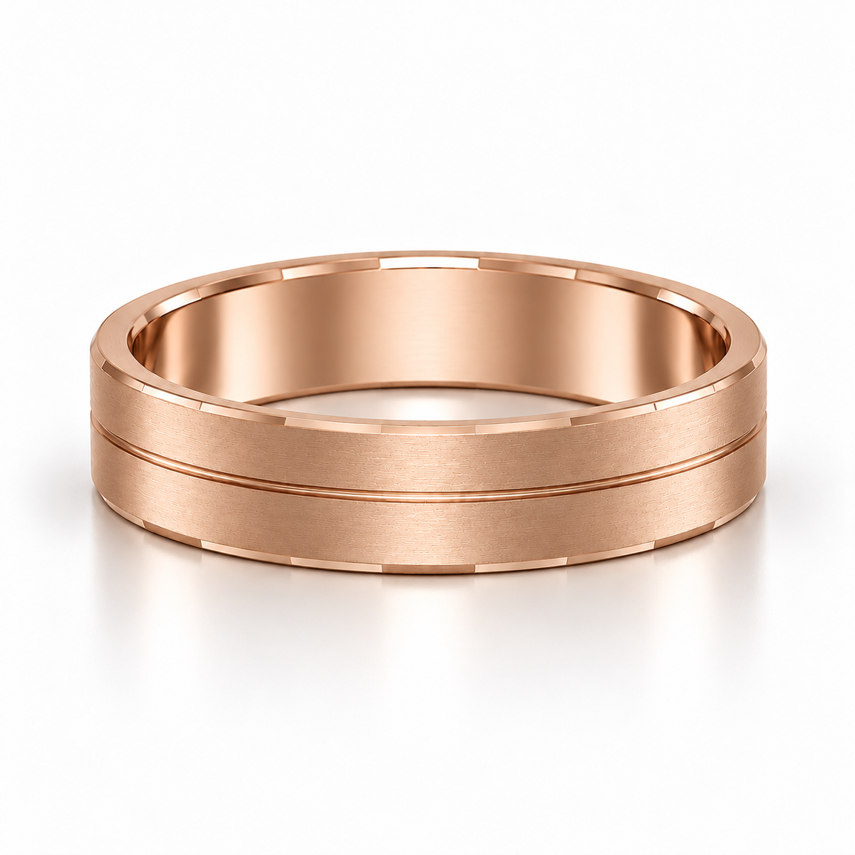 The Reid Brushed Groove Wedding Band