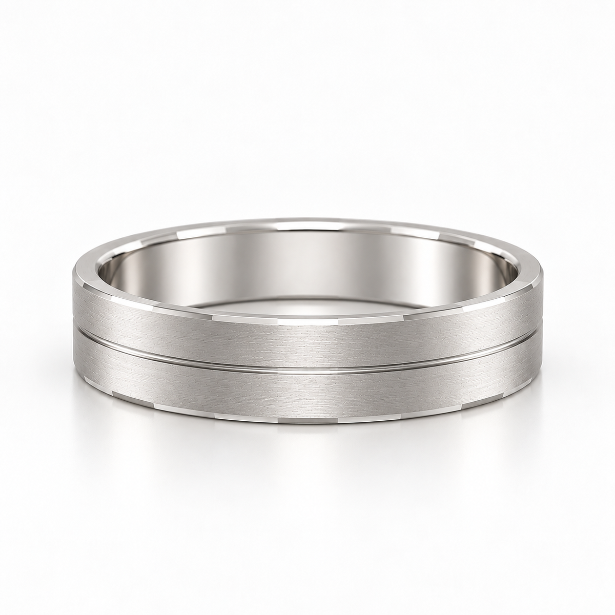 The Reid Brushed Groove Wedding Band
