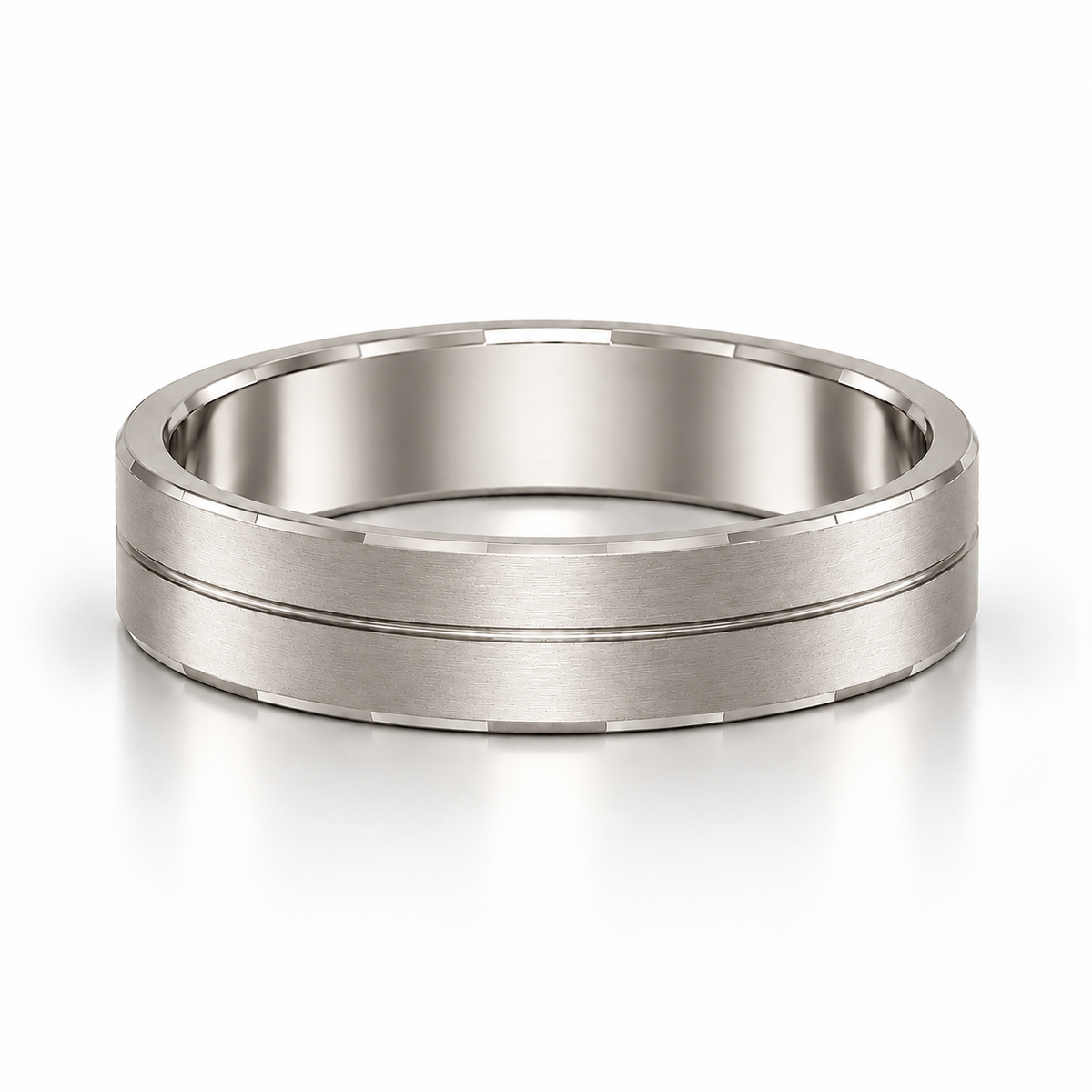The Reid Brushed Groove Wedding Band