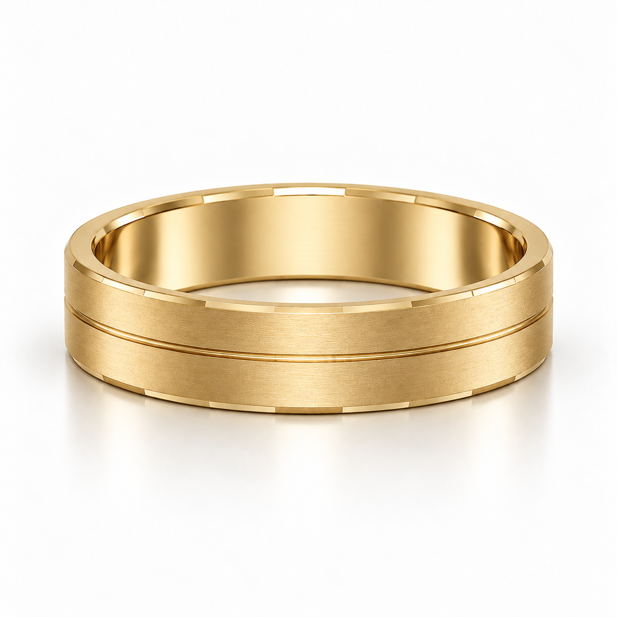 The Reid Brushed Groove Wedding Band