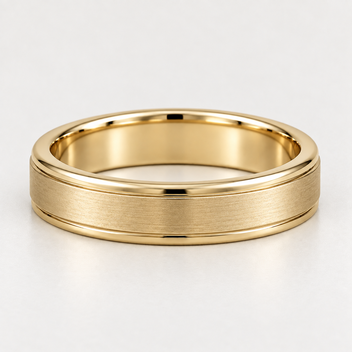 The Miles Brushed Edge Wedding Band