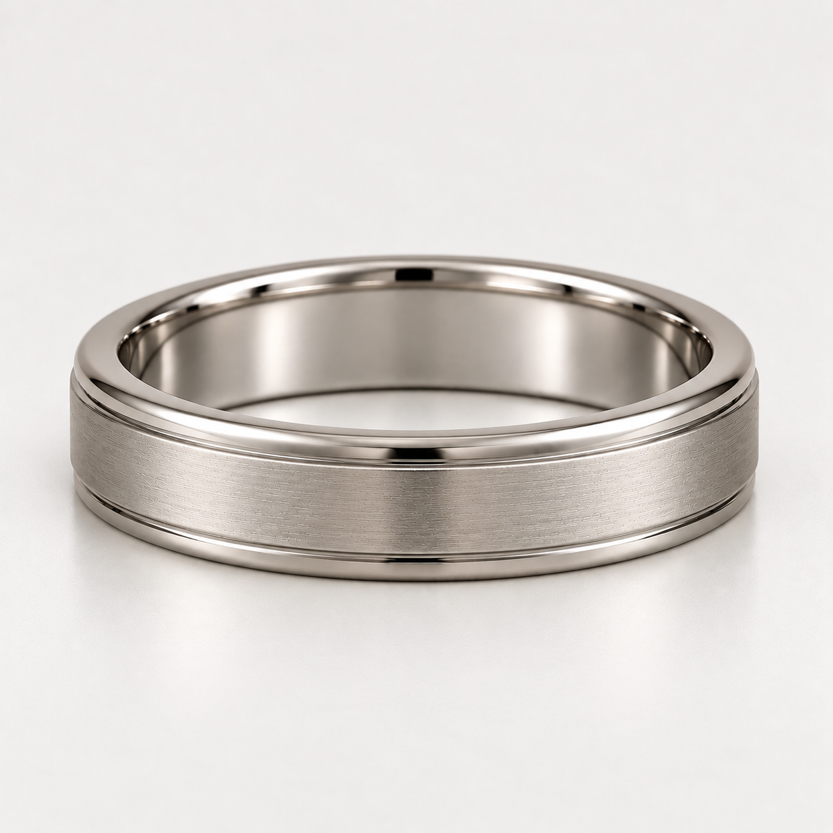 The Miles Brushed Edge Wedding Band