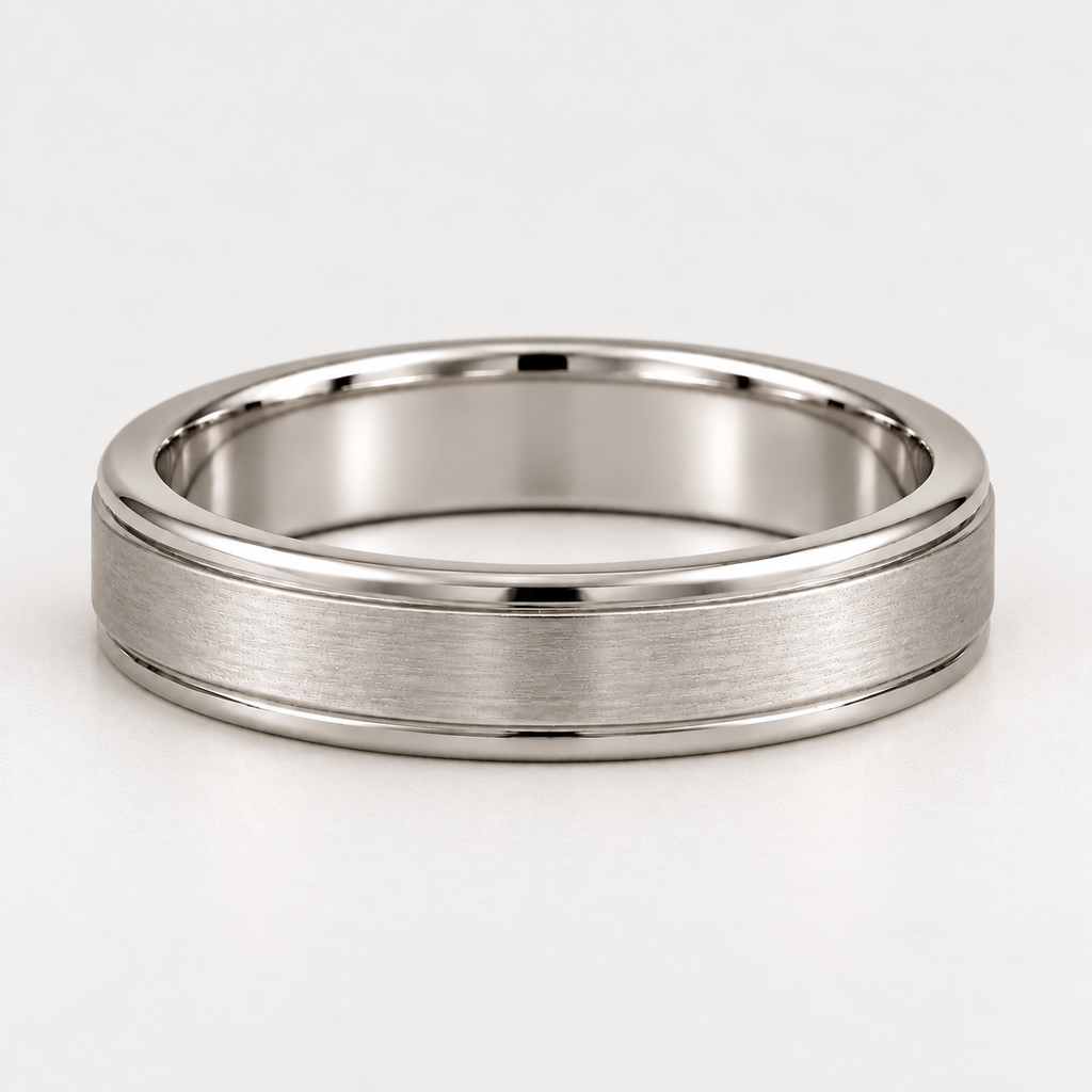 The Miles Brushed Edge Wedding Band