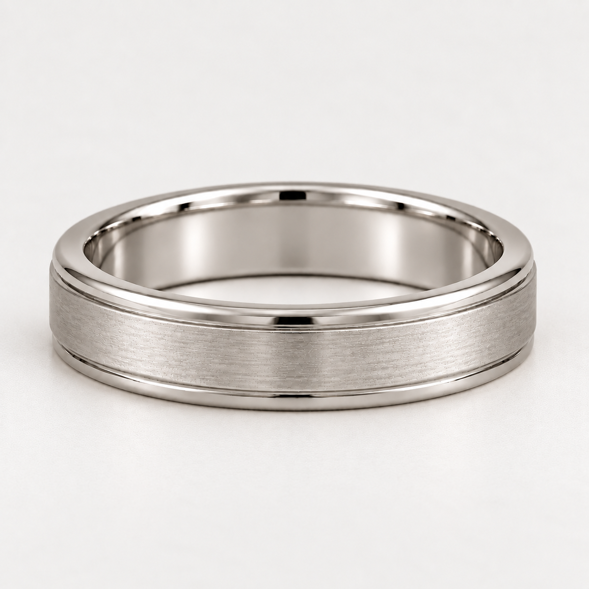 The Miles Brushed Edge Wedding Band