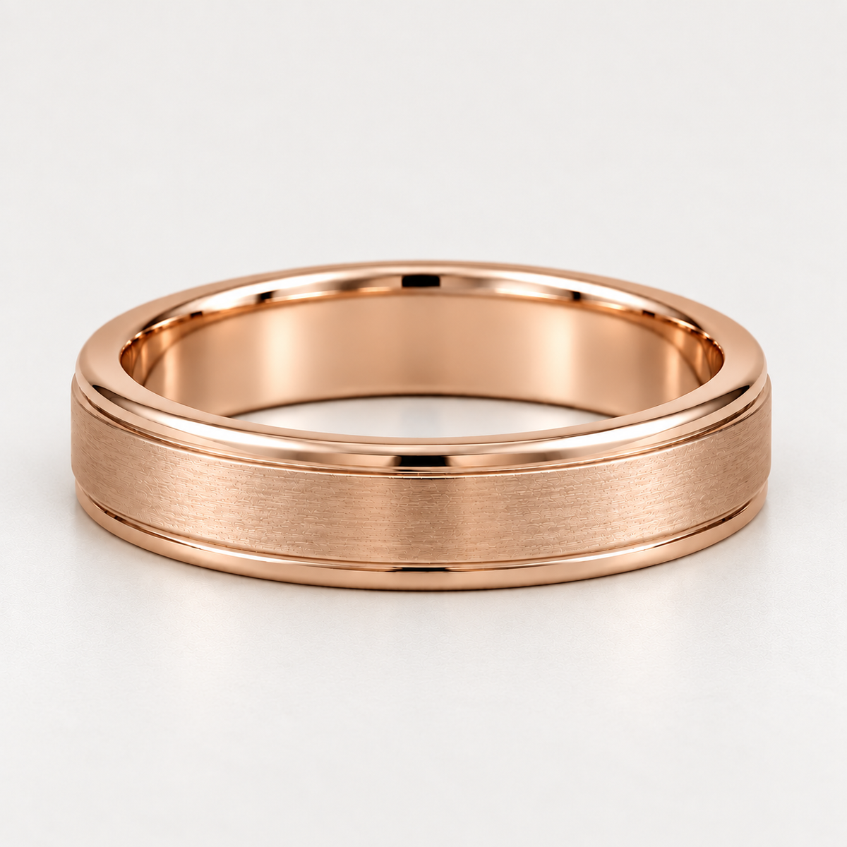 The Miles Brushed Edge Wedding Band