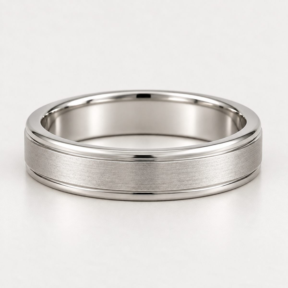 The Miles Brushed Edge Wedding Band
