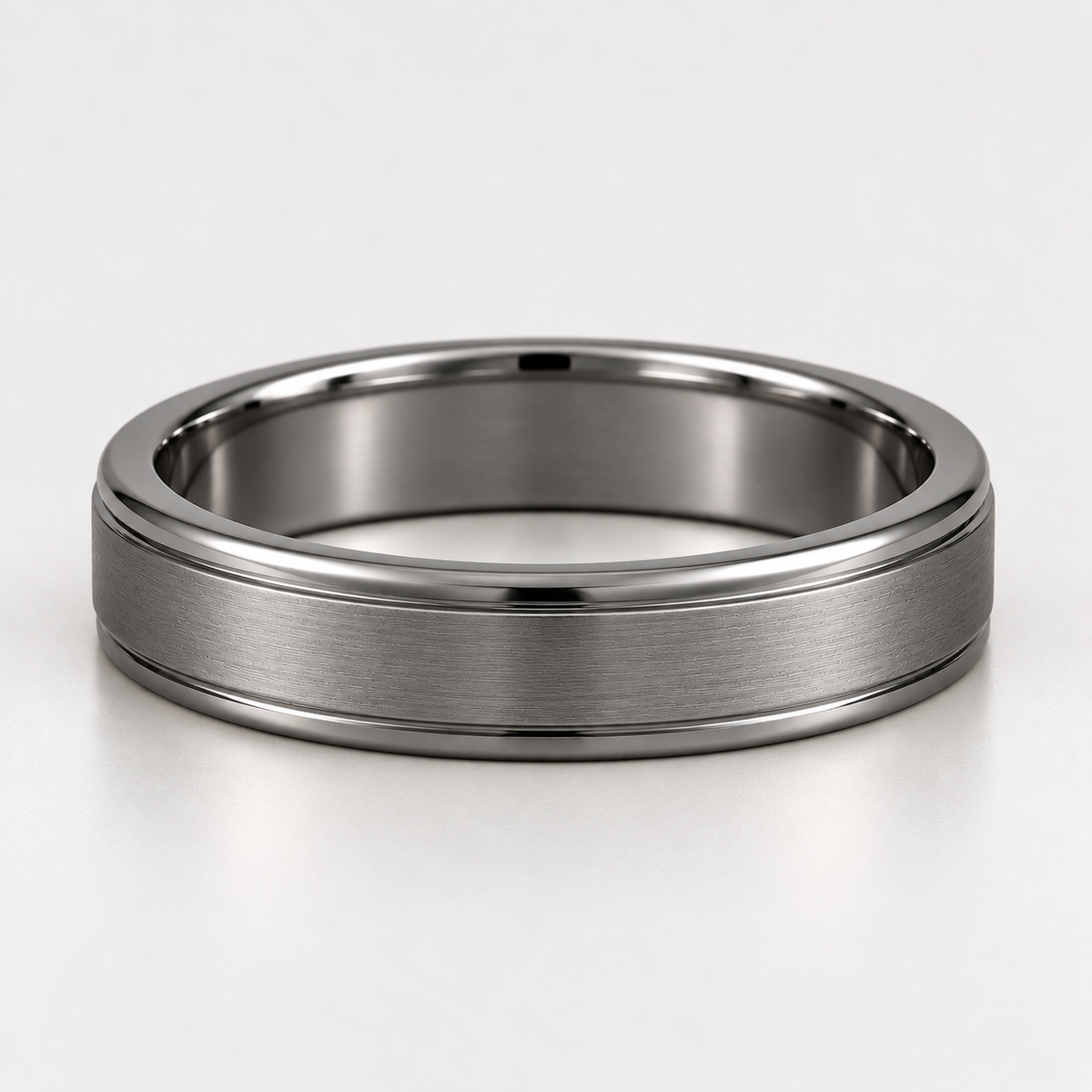 The Miles Brushed Edge Wedding Band