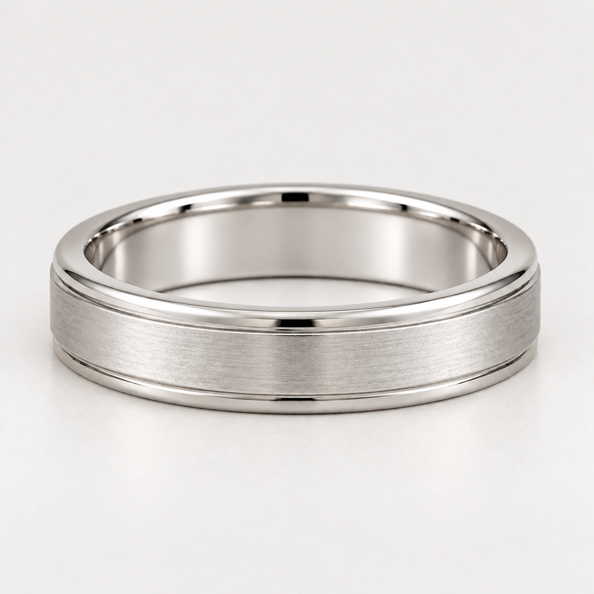 The Miles Brushed Edge Wedding Band