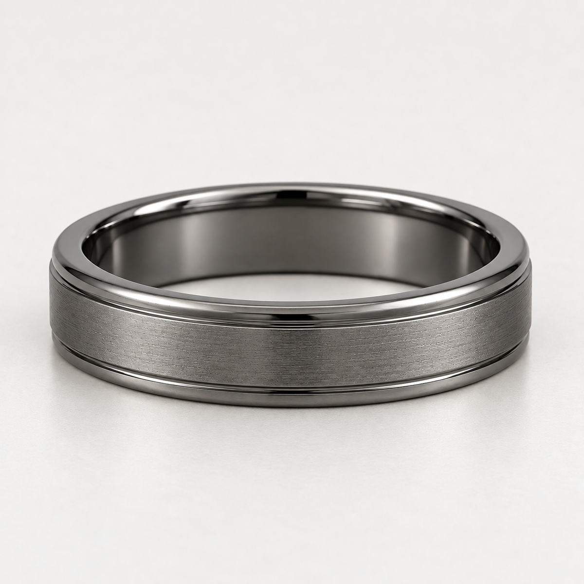 The Miles Brushed Edge Wedding Band