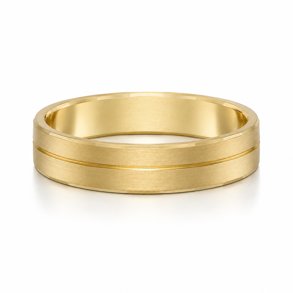 The Reid Brushed Groove Wedding Band