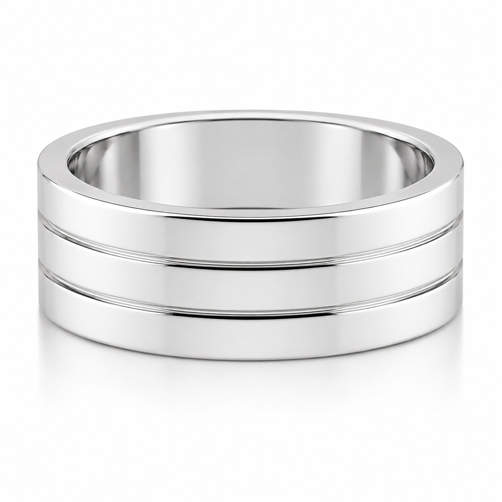 The Milo Grooved Wedding Band