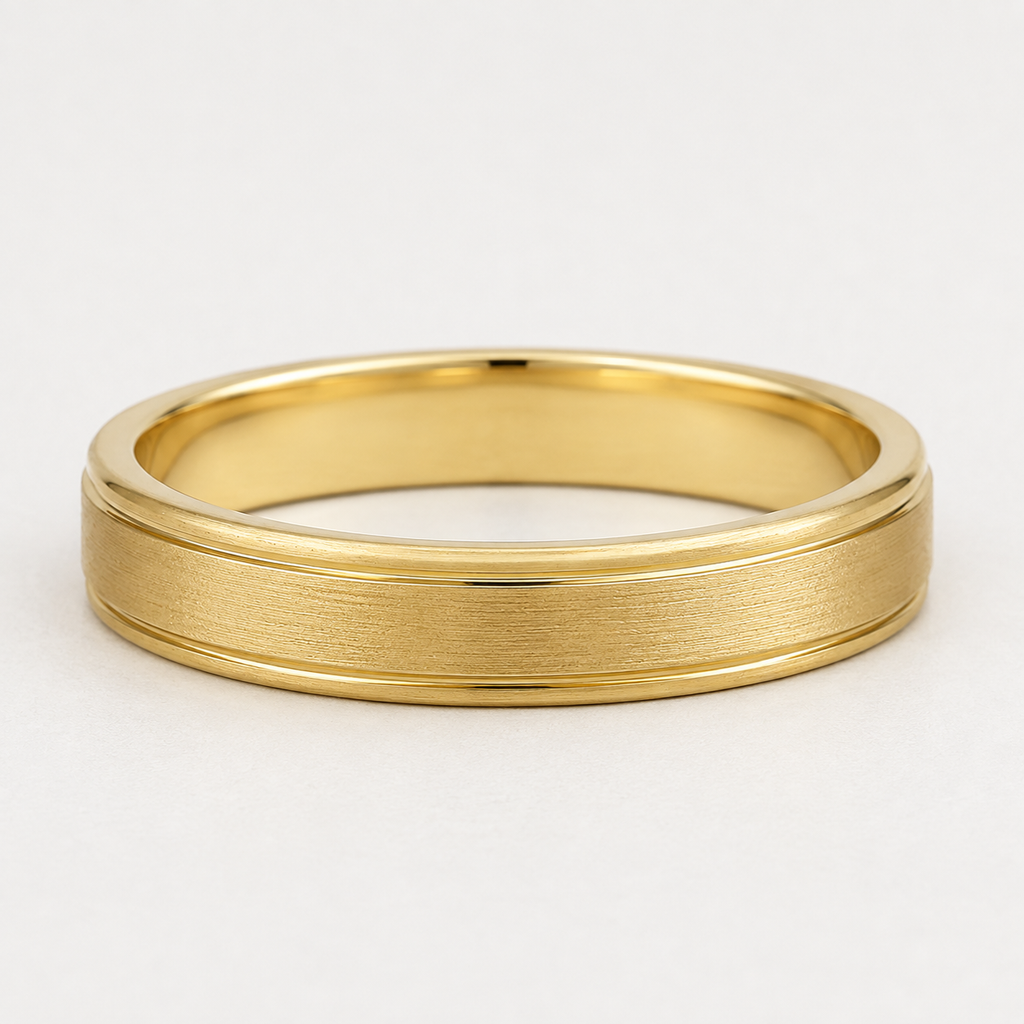 The Miles Brushed Edge Wedding Band