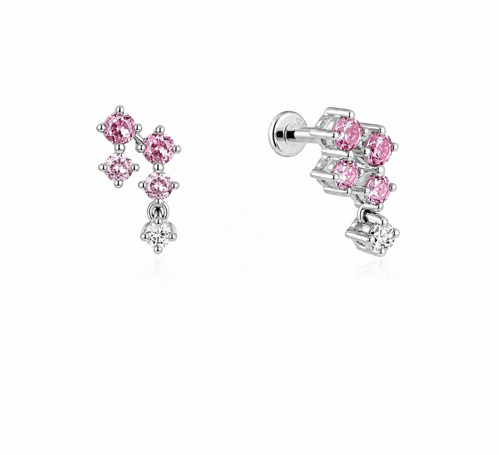 Sora Padparadscha Sapphire Cluster Earrings