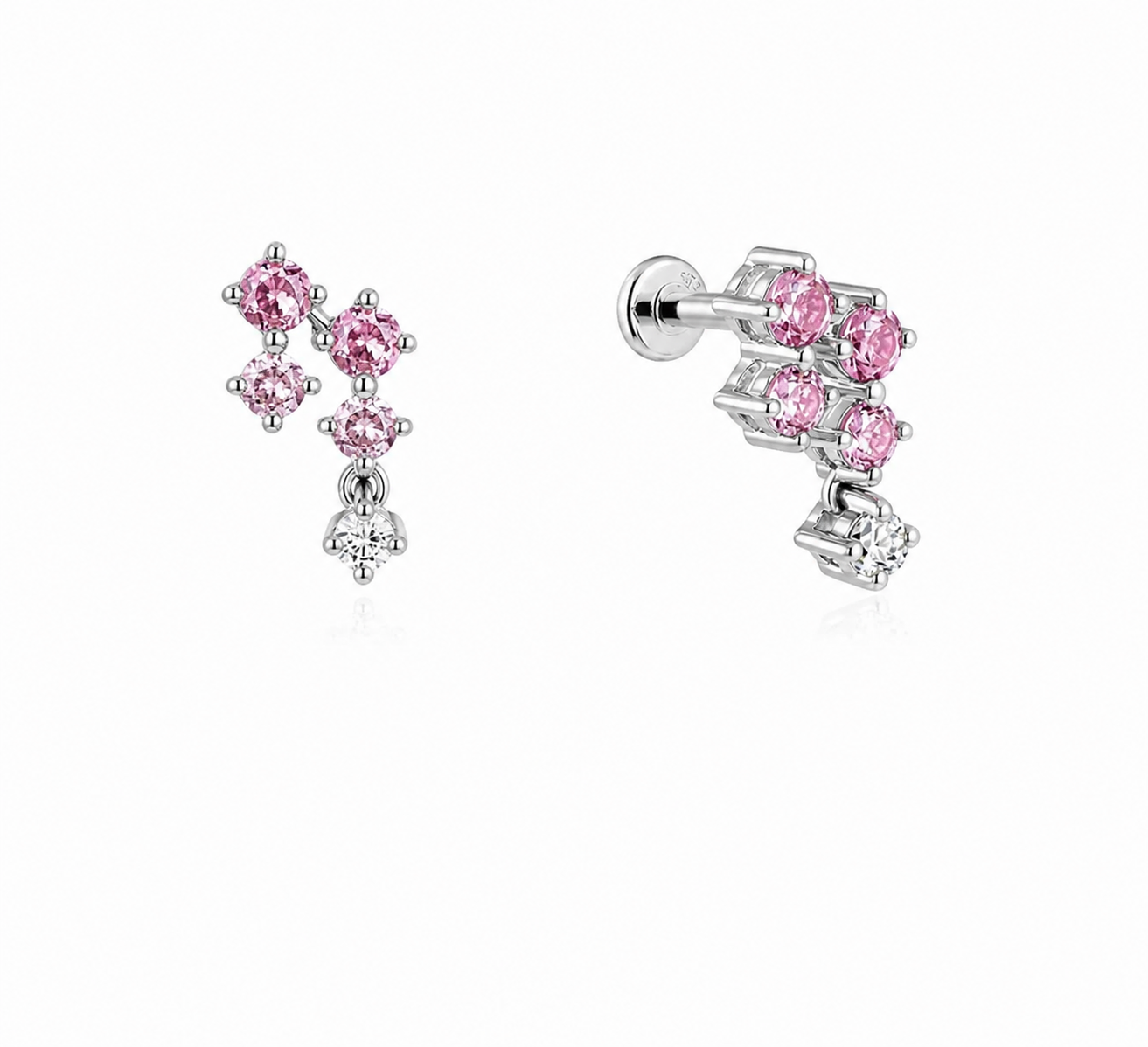 Sora Padparadscha Sapphire Cluster Earrings