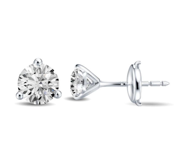 Round Diamond Lab Stud Earrings