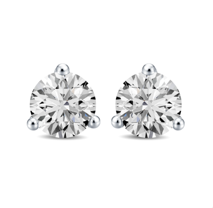 Round Diamond Lab Stud Earrings