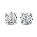 Round Diamond Four Prong Stud Earrings