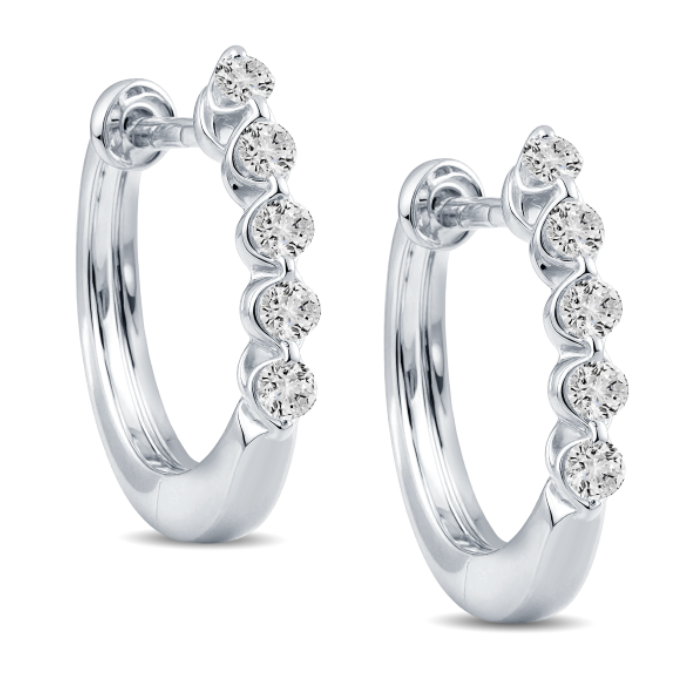Diamond Huggie Hoop Earring