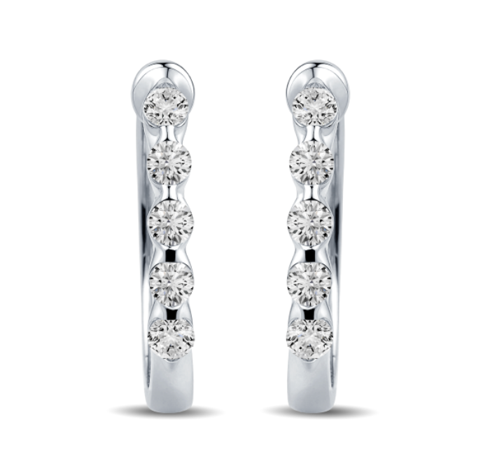 Diamond Huggie Hoop Earring