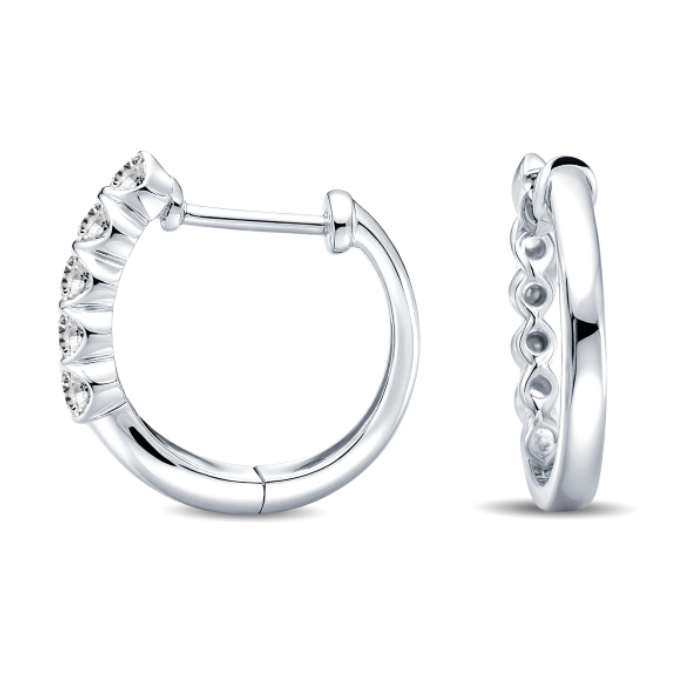 Diamond Huggie Hoop Earring