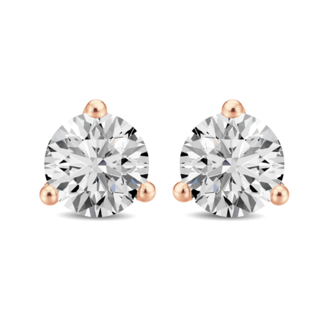 Round Diamond Lab Stud Earrings