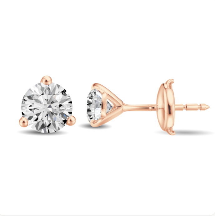 Round Diamond Lab Stud Earrings