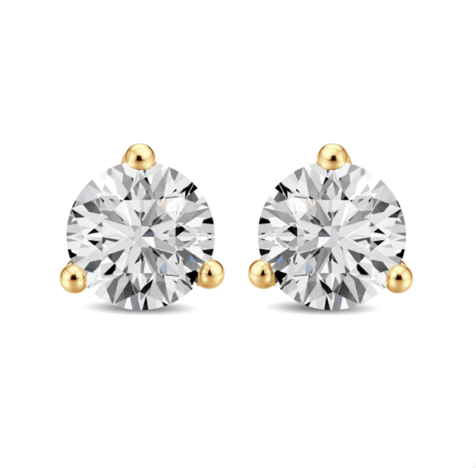 Round Diamond Lab Stud Earrings