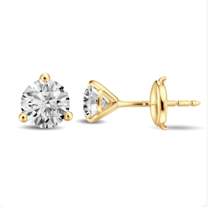 Round Diamond Lab Stud Earrings