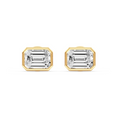 Emerald-Cut Diamond Stud Earrings