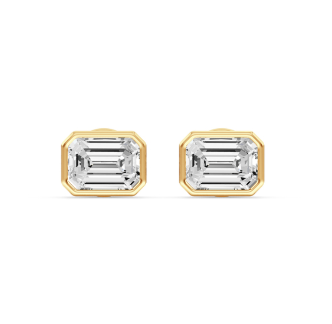 Emerald-Cut Diamond Stud Earrings