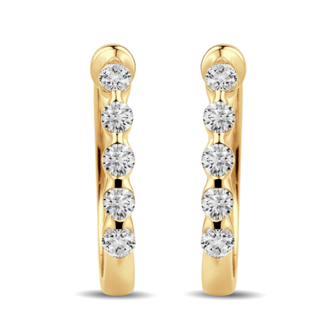 Diamond Huggie Hoop Earring