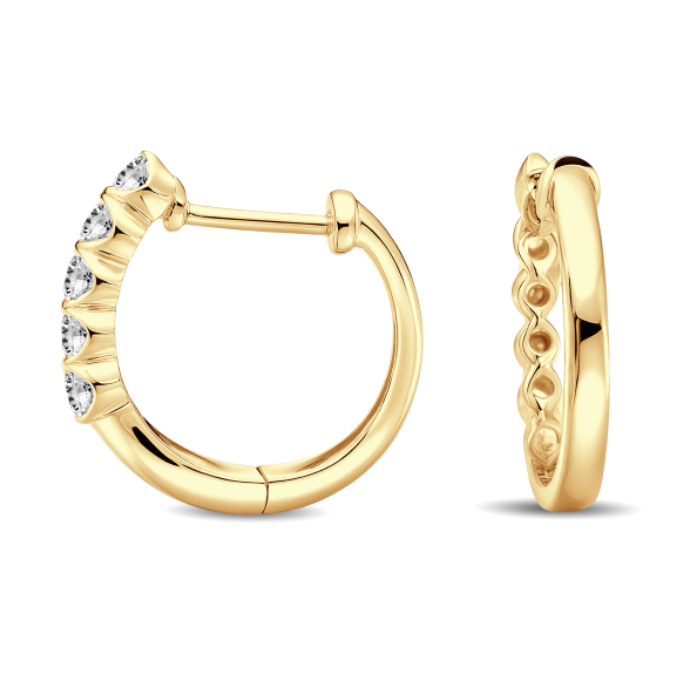 Diamond Huggie Hoop Earring