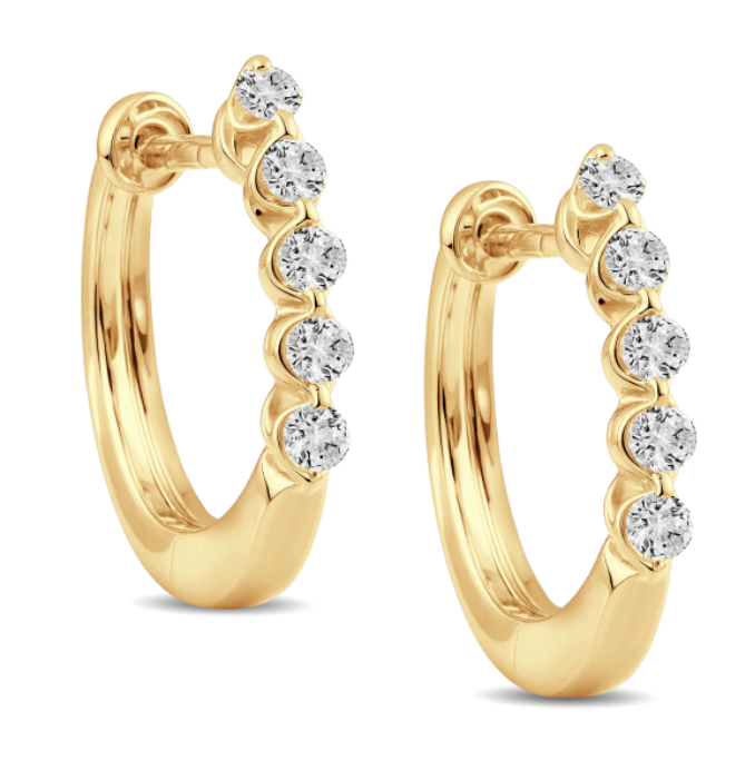 Diamond Huggie Hoop Earring