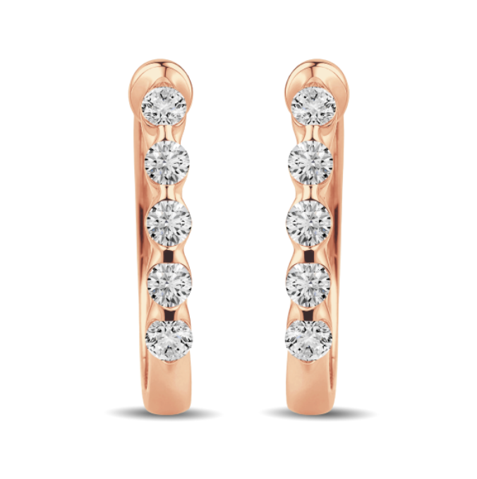 Diamond Huggie Hoop Earring