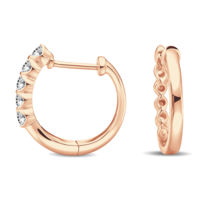 Diamond Huggie Hoop Earring