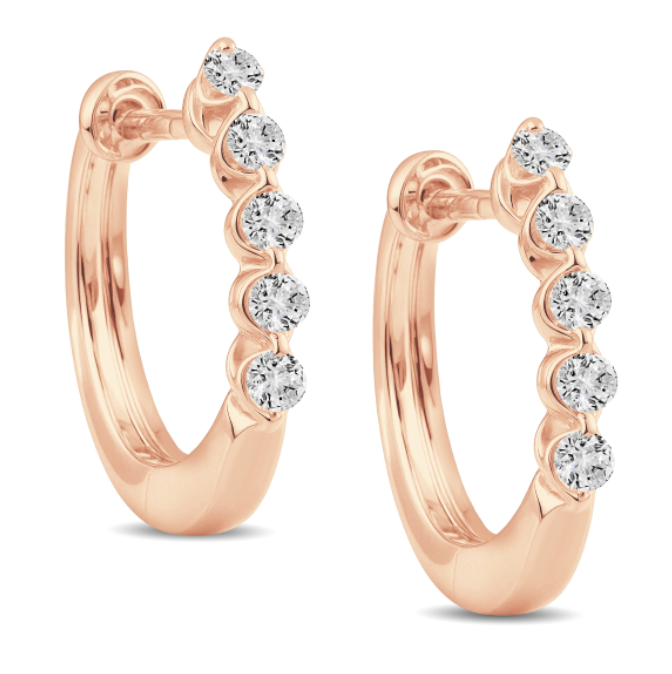 Diamond Huggie Hoop Earring