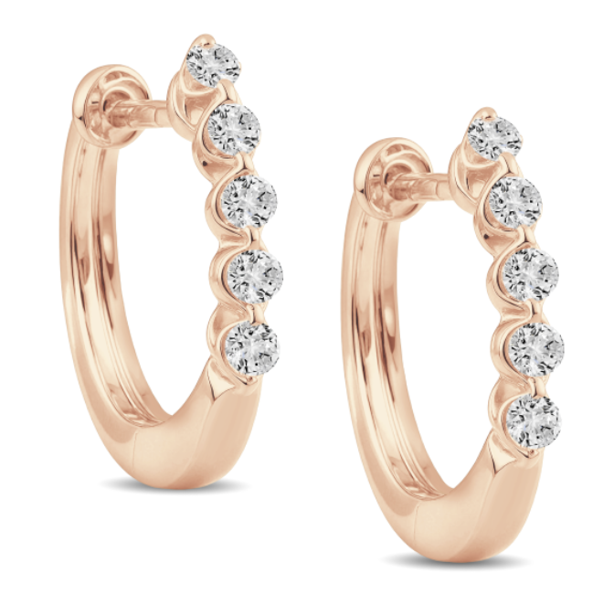 Diamond Huggie Hoop Earring