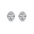 Oval Diamond Bezel Stud Earring