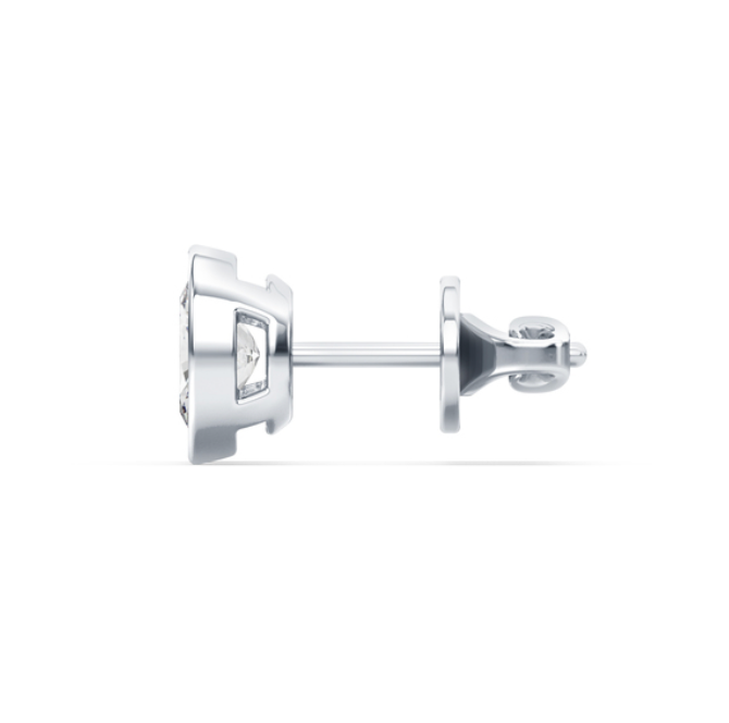 Oval Diamond Bezel Stud Earring