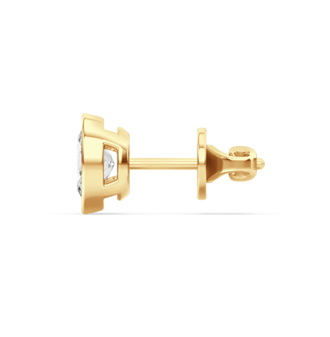 Oval Diamond Bezel Stud Earring