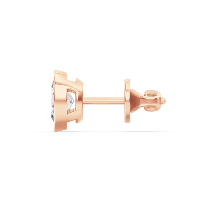 Oval Diamond Bezel Stud Earring