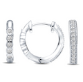 Double Sided Diamond Huggie Hoop Earrings