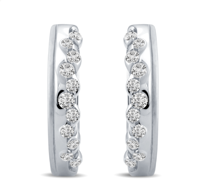 Diamond Huggie Hoop Earrings