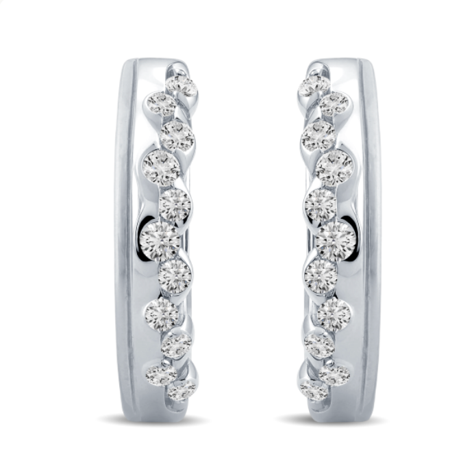 Diamond Huggie Hoop Earrings