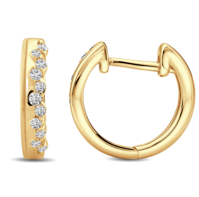 Diamond Huggie Hoop Earrings